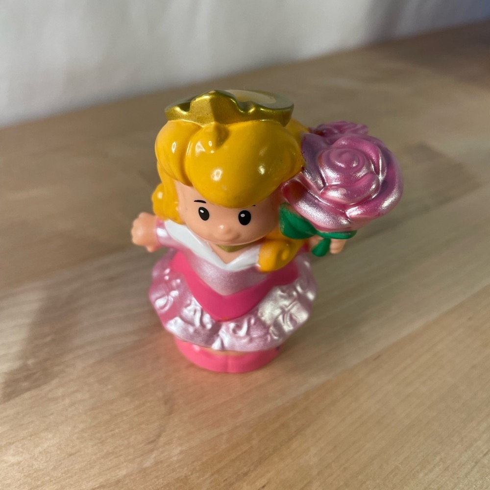 Little People Disney Princess Aurora Figure with Pink Rose